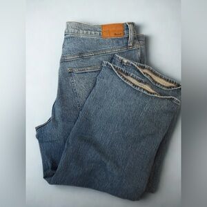 Madewell Perfect Vintage Wide-Leg Blue Jeans 33 Petite